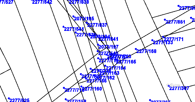 Parcela st. 2277/540 v KÚ Čejkovice, Katastrální mapa