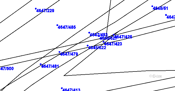 Parcela st. 4645/622 v KÚ Čejkovice, Katastrální mapa