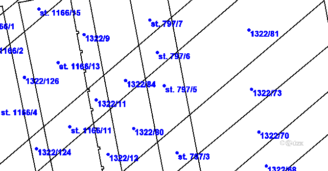 Parcela st. 797/5 v KÚ Čejkovice, Katastrální mapa