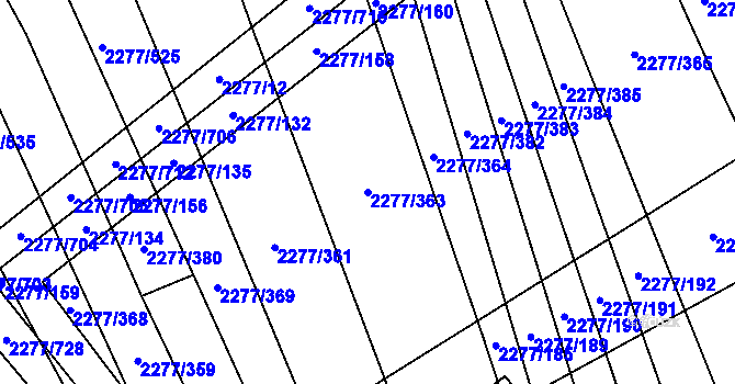 Parcela st. 2277/363 v KÚ Čejkovice, Katastrální mapa
