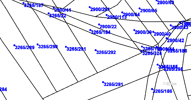 Parcela st. 3265/292 v KÚ Čejkovice, Katastrální mapa