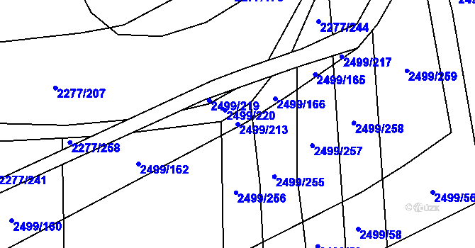 Parcela st. 2499/213 v KÚ Čejkovice, Katastrální mapa