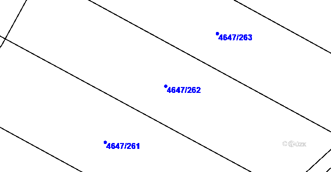 Parcela st. 4647/262 v KÚ Čejkovice, Katastrální mapa