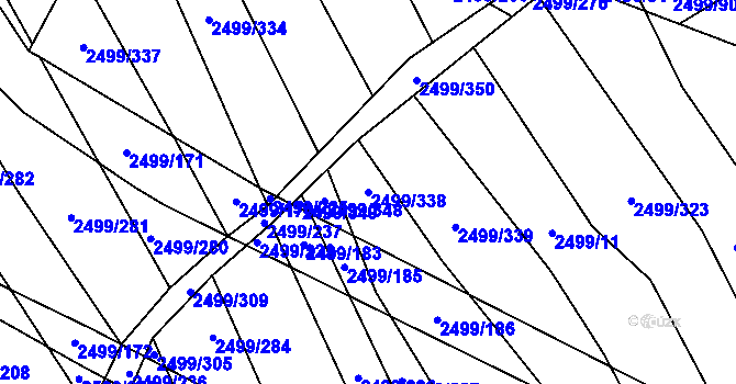 Parcela st. 2499/338 v KÚ Čejkovice, Katastrální mapa