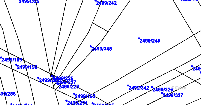 Parcela st. 2499/346 v KÚ Čejkovice, Katastrální mapa