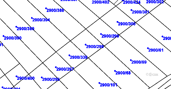 Parcela st. 2900/298 v KÚ Čejkovice, Katastrální mapa