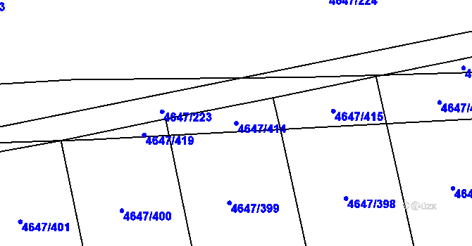 Parcela st. 4647/414 v KÚ Čejkovice, Katastrální mapa