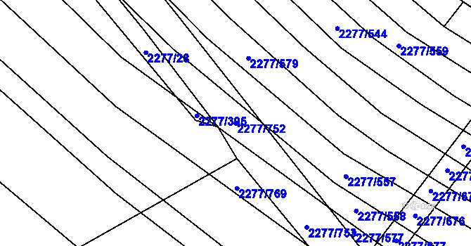 Parcela st. 2277/752 v KÚ Čejkovice, Katastrální mapa