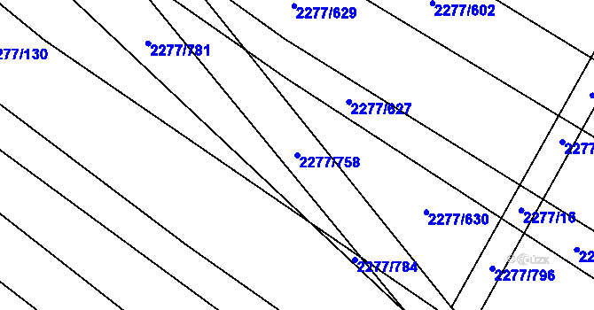 Parcela st. 2277/758 v KÚ Čejkovice, Katastrální mapa