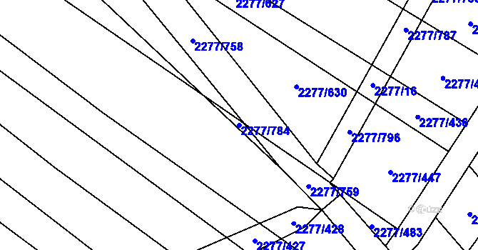 Parcela st. 2277/784 v KÚ Čejkovice, Katastrální mapa