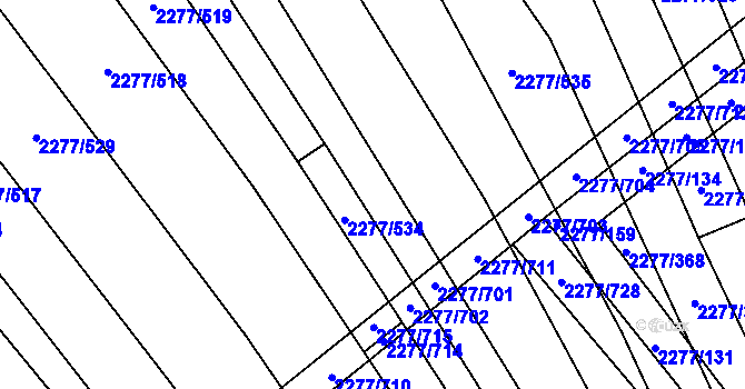 Parcela st. 2277/533 v KÚ Čejkovice, Katastrální mapa