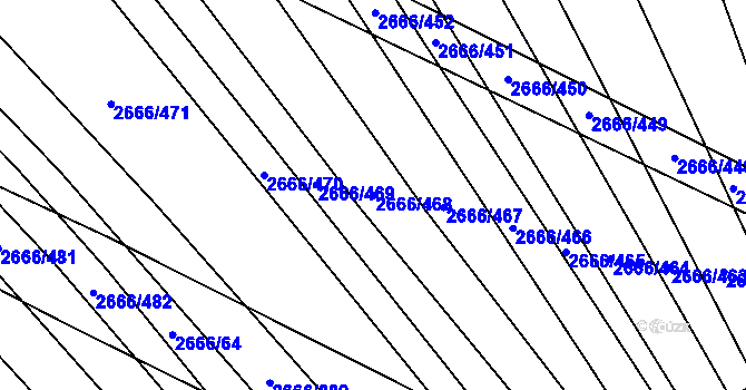 Parcela st. 2666/468 v KÚ Čejkovice, Katastrální mapa