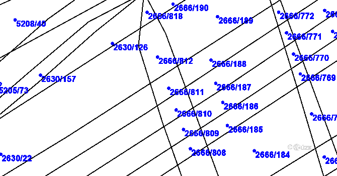 Parcela st. 2666/811 v KÚ Čejkovice, Katastrální mapa