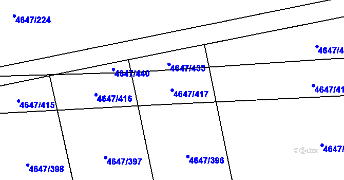 Parcela st. 4647/417 v KÚ Čejkovice, Katastrální mapa