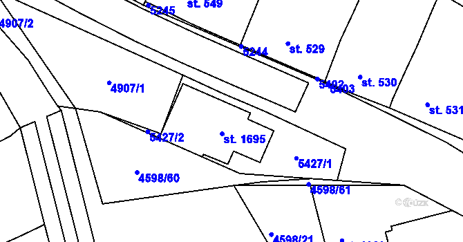 Parcela st. 640 v KÚ Čejkovice, Katastrální mapa