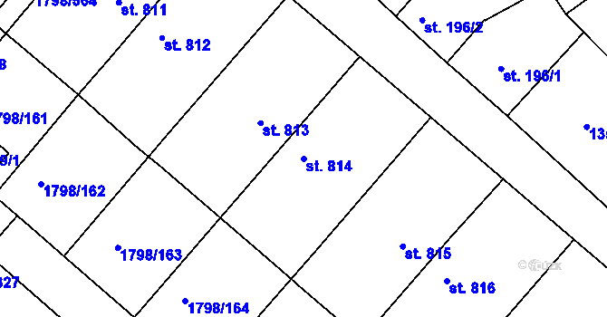 Parcela st. 814 v KÚ Čejkovice, Katastrální mapa