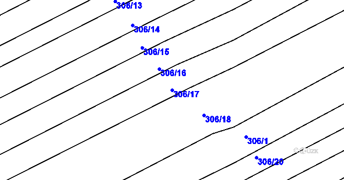 Parcela st. 306/17 v KÚ Čejkovice, Katastrální mapa