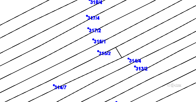 Parcela st. 315/2 v KÚ Čejkovice, Katastrální mapa