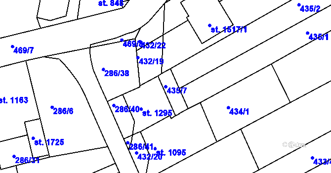 Parcela st. 435/7 v KÚ Čejkovice, Katastrální mapa