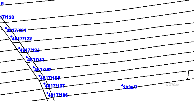 Parcela st. 2042/2 v KÚ Čejkovice, Katastrální mapa