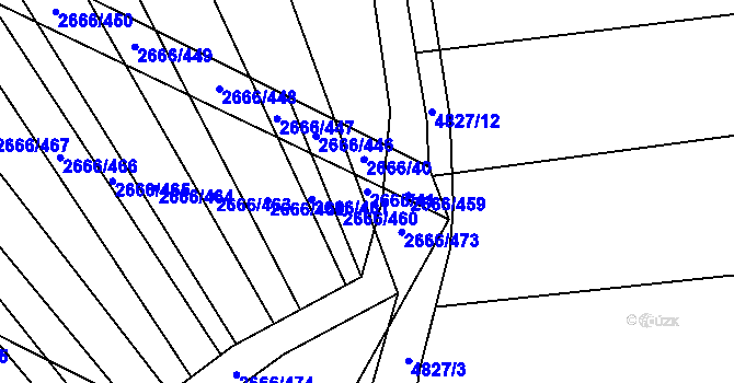 Parcela st. 2666/41 v KÚ Čejkovice, Katastrální mapa