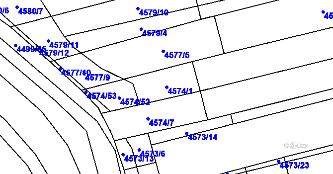 Parcela st. 4574/1 v KÚ Čejkovice, Katastrální mapa