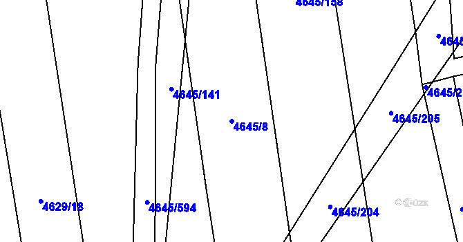 Parcela st. 4645/8 v KÚ Čejkovice, Katastrální mapa