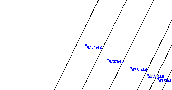 Parcela st. 4781/42 v KÚ Čejkovice, Katastrální mapa