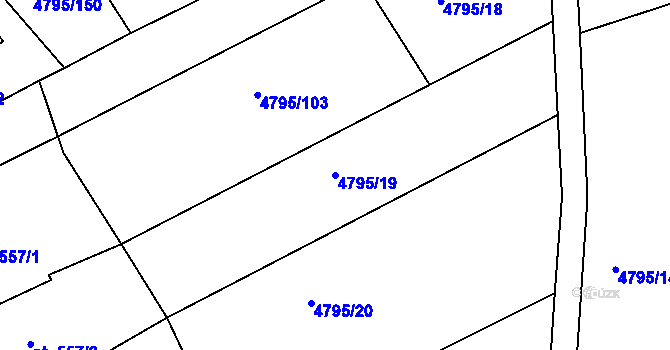 Parcela st. 4795/19 v KÚ Čejkovice, Katastrální mapa