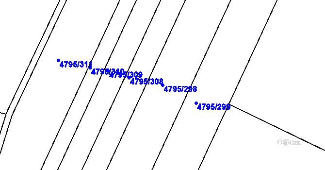 Parcela st. 4795/298 v KÚ Čejkovice, Katastrální mapa