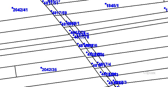 Parcela st. 4817/6 v KÚ Čejkovice, Katastrální mapa