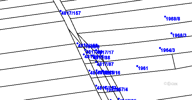 Parcela st. 4817/17 v KÚ Čejkovice, Katastrální mapa