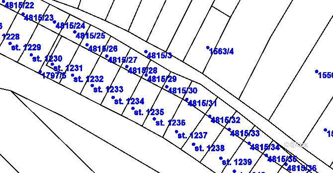 Parcela st. 4815/30 v KÚ Čejkovice, Katastrální mapa