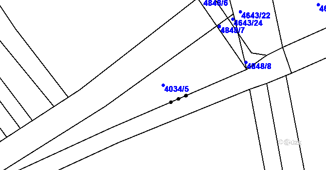 Parcela st. 4034/5 v KÚ Čejkovice, Katastrální mapa
