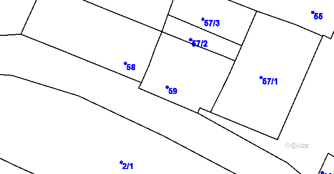 Parcela st. 59 v KÚ Čejkovice u Znojma, Katastrální mapa