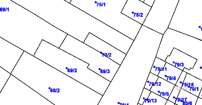 Parcela st. 70/2 v KÚ Čejkovice u Znojma, Katastrální mapa