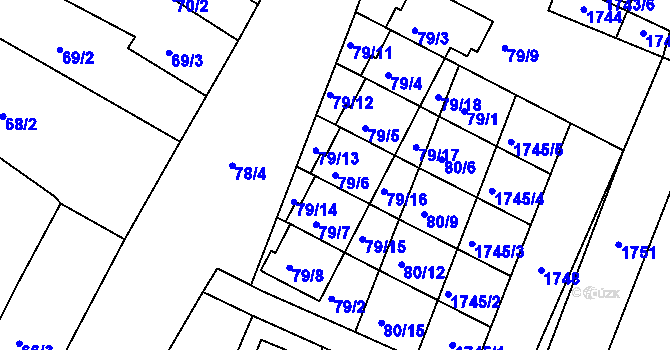 Parcela st. 79/6 v KÚ Čejkovice u Znojma, Katastrální mapa