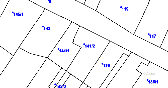 Parcela st. 141/2 v KÚ Čejkovice u Znojma, Katastrální mapa
