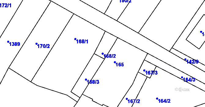 Parcela st. 168/2 v KÚ Čejkovice u Znojma, Katastrální mapa