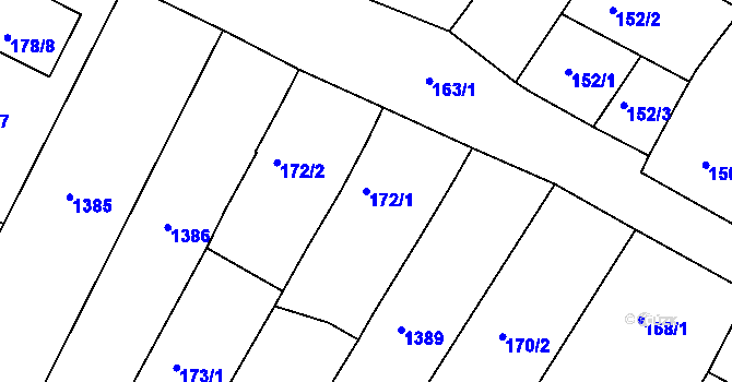 Parcela st. 172/1 v KÚ Čejkovice u Znojma, Katastrální mapa