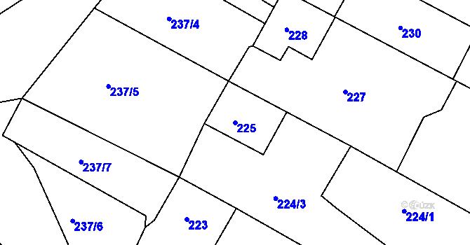 Parcela st. 225 v KÚ Čejkovice u Znojma, Katastrální mapa
