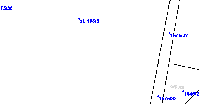 Parcela st. 105/2 v KÚ Čejkovy, Katastrální mapa