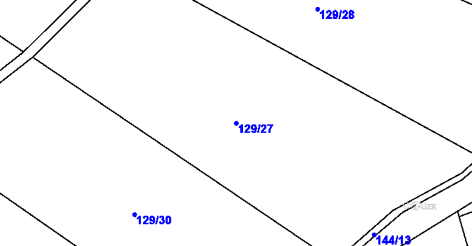 Parcela st. 129/27 v KÚ Čejkovy, Katastrální mapa