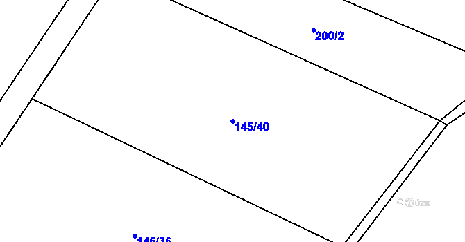 Parcela st. 145/40 v KÚ Čejkovy, Katastrální mapa