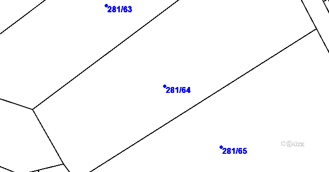 Parcela st. 281/64 v KÚ Čejkovy, Katastrální mapa