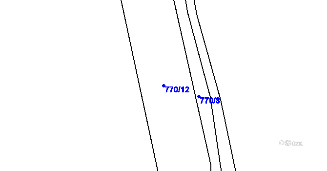 Parcela st. 770/12 v KÚ Čejkovy, Katastrální mapa