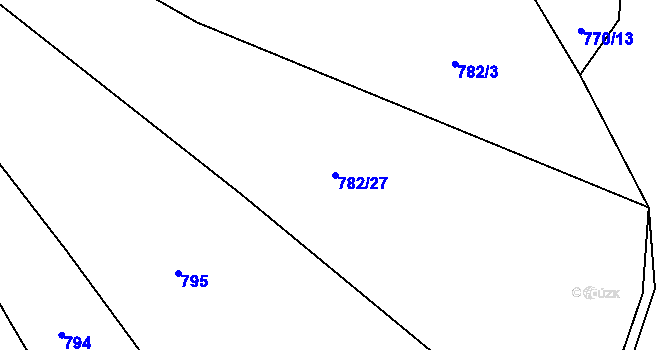 Parcela st. 782/27 v KÚ Čejkovy, Katastrální mapa