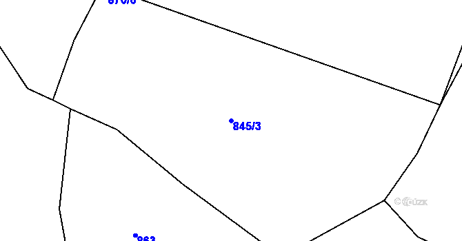 Parcela st. 845/3 v KÚ Čejkovy, Katastrální mapa