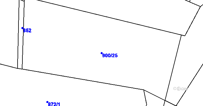 Parcela st. 900/25 v KÚ Čejkovy, Katastrální mapa