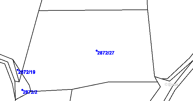 Parcela st. 2872/27 v KÚ Čejkovy, Katastrální mapa